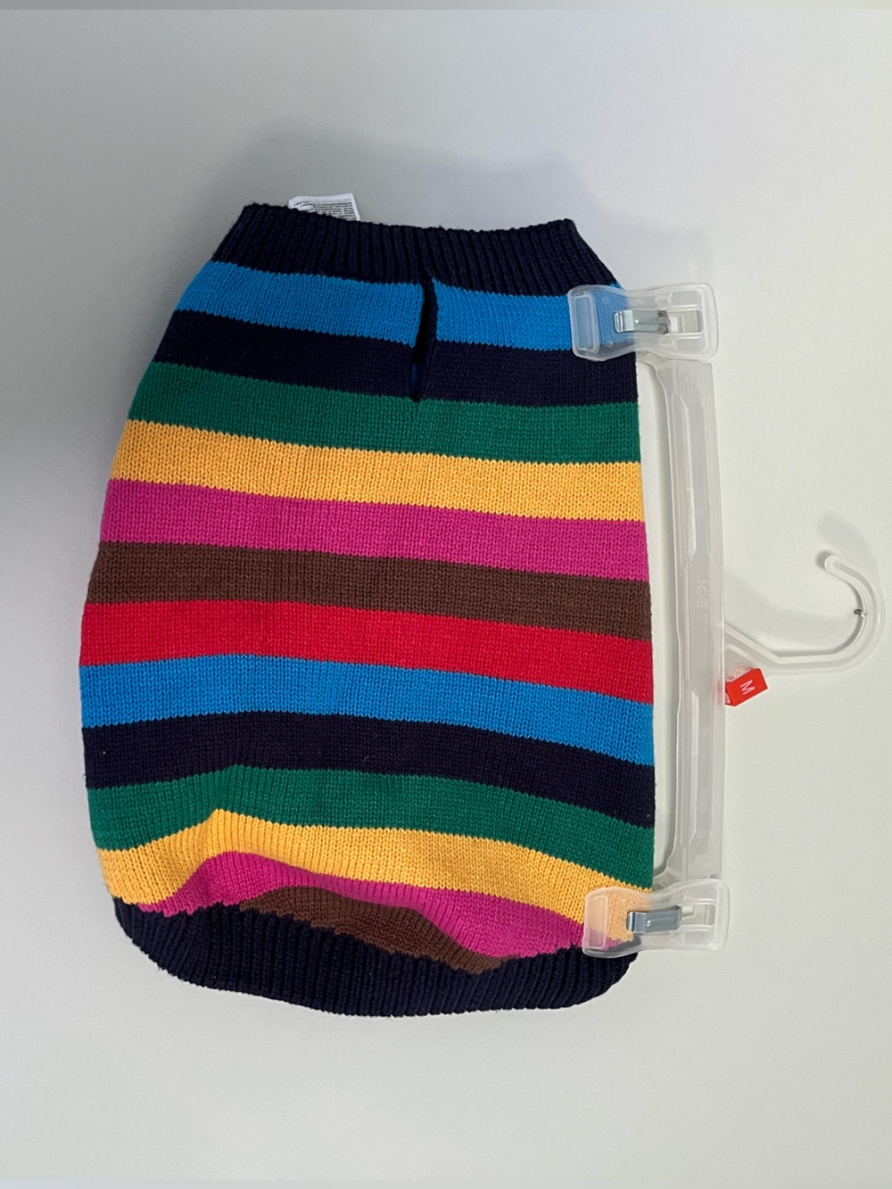 GAP Dog Navy Multicolor Stripe Knit Sweater